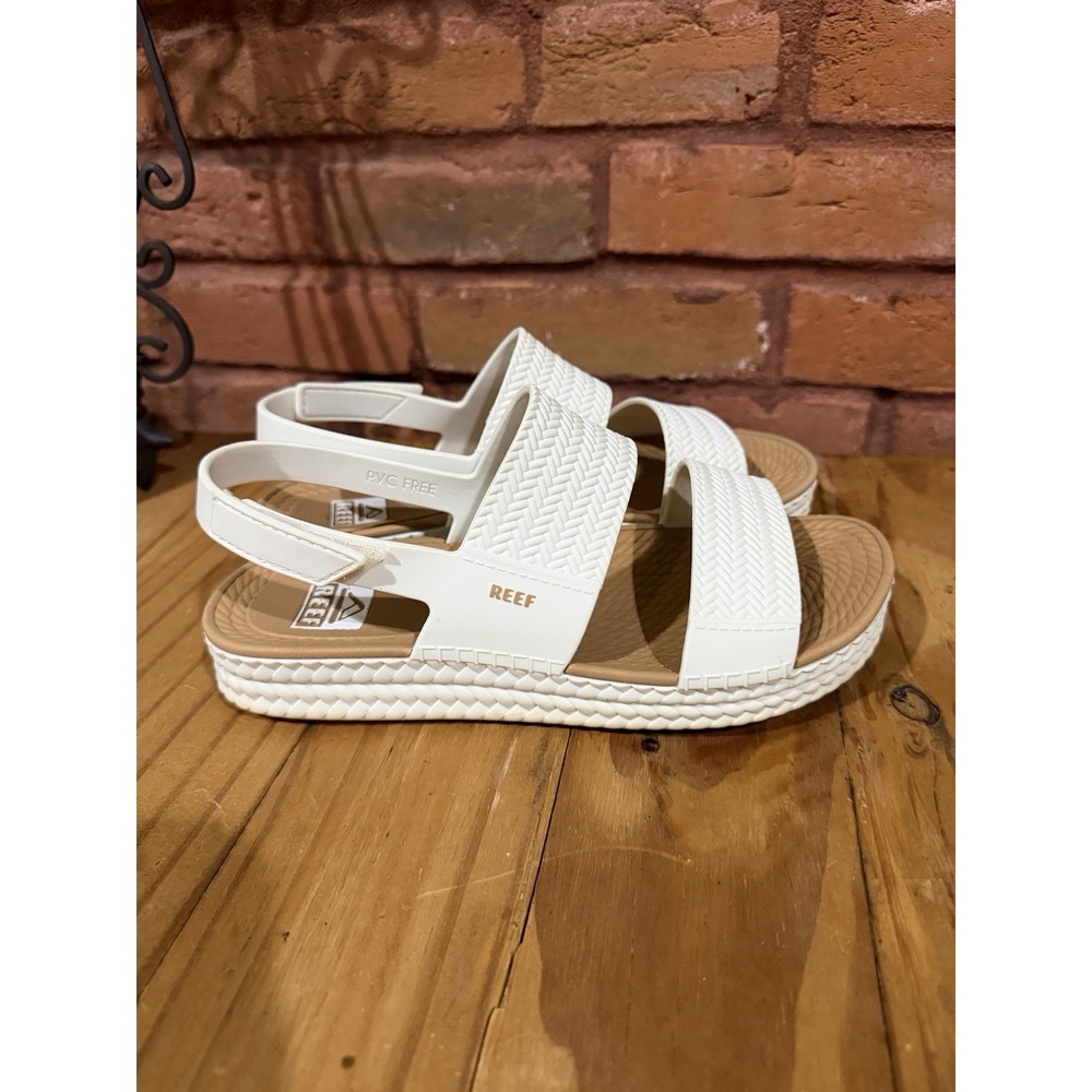 Reef Women's 6 Ivory Tan Water Vista Waterproof Platform Sandals Slingback Chunk
